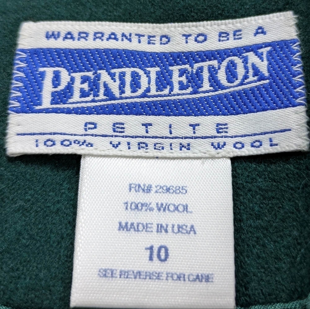 Pendleton Green Wool Button Up Blazer Jacket 10p - image 7